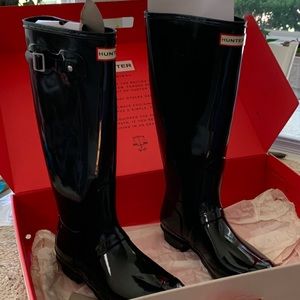 Hunter Original Tall Rain Boot, Black, Size 9